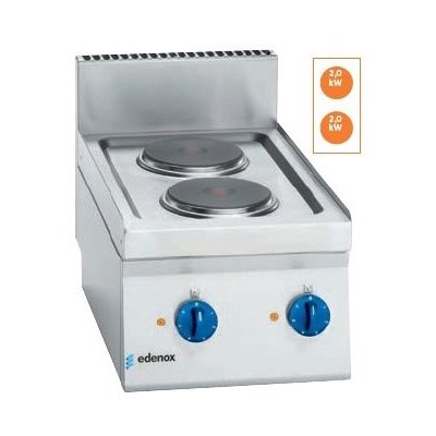 Cocina eléctrica 2 fuegos 2x2Kw Snack 650 SCE-40 E EDENOX