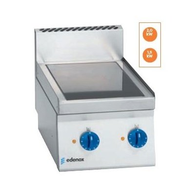 Cocina Vitrocerámica electrica 2 fuegos 1,5+2Kw Snack 650 SCV-40 E EDENOX