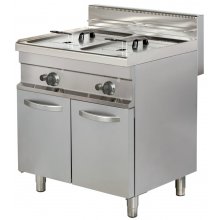 Freidora a gas 2 cuba 8 litros de aceite 10+10kw 800x700x900h mm GF722 ARISCO