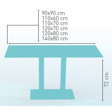 Mesa pie acero cromado PICASSO-CROMO 70X40