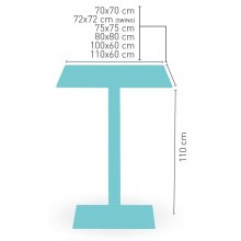 Mesa alta pie acero cromado PICASSO-H CROMO 60X40