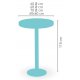 Mesa alta pie acero cromado columna rattan PICASSO-H-CR 40Ø R