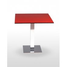 Mesa pie acero cromado columna metal lacada PICASSO-C 40x40 LAC