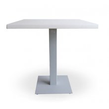Mesa pie epoxi blanco, gris o negro, columna metal lacada PICASSO-E 40X40 LAC