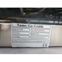 Frytops a Gas Acero Rectificado 12 mm de 950x610x340h mm ICG950-OUT-T1 (OUTLET)