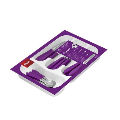 Set 25 cubiertos + bandeja air violeta 171-0051 (OUTLET LIQUIDACIÓN) (1 set)